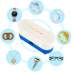 Veile Studios Ultrasonic Cleaner Jewelry Cleaning Machine For Denture Eye Glasses Coins Silver Blue