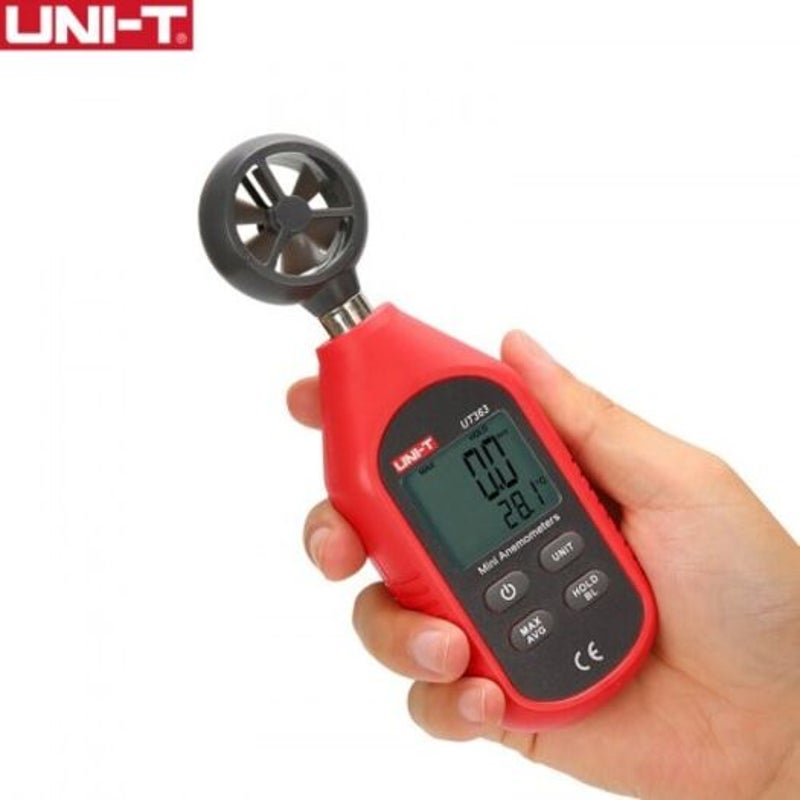 Ut363 Handheld Anemometer Wind Speed Measurement Temperature Tester Lcd Display Air Flow Meter