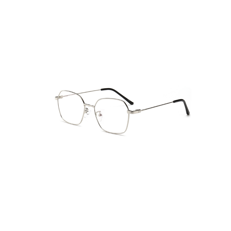 Square Metal Eyeglasses Spectacle Glasses Frames Silver