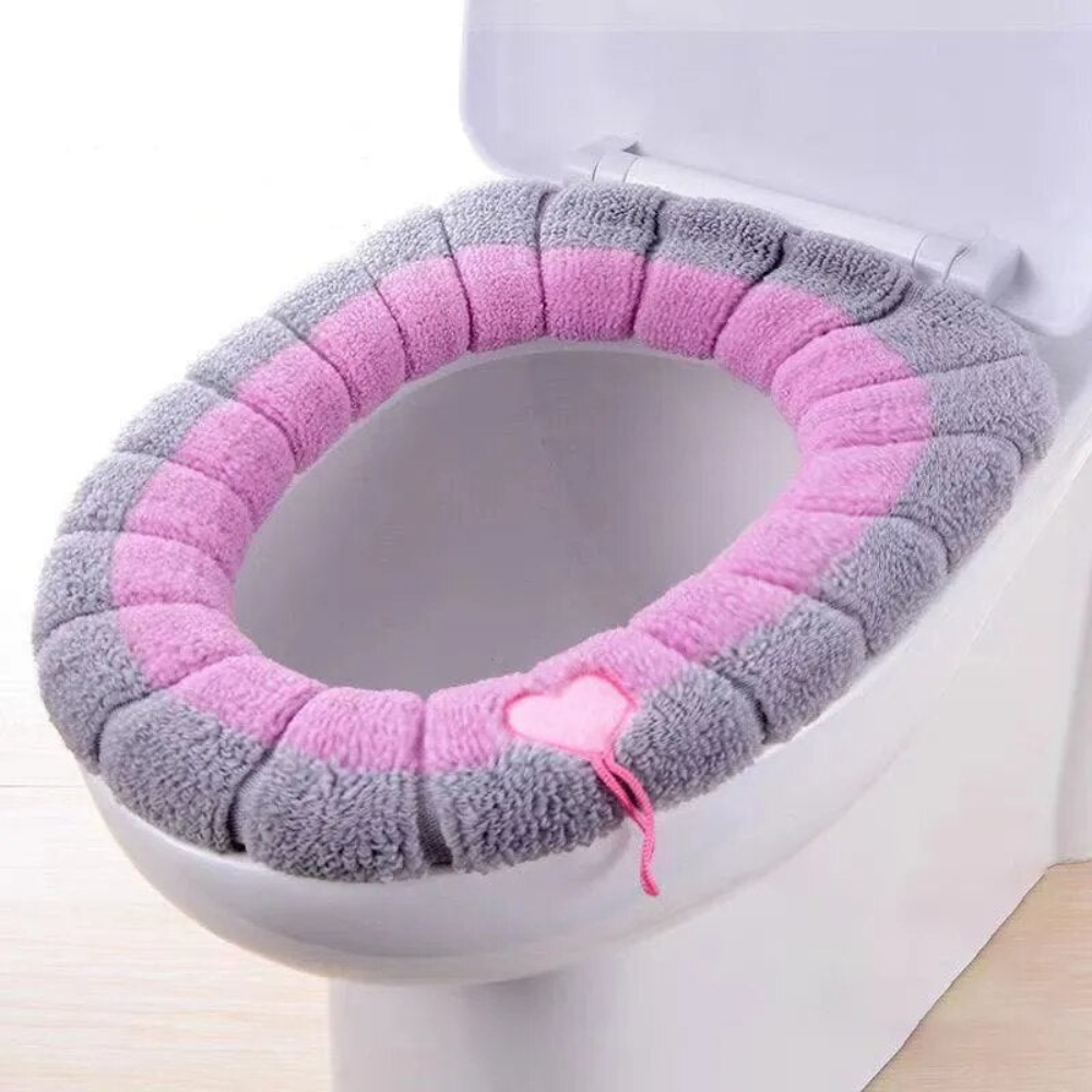 Toilet Seat Cover Pink Soft Warmer Washable Mat Cushion Accessories