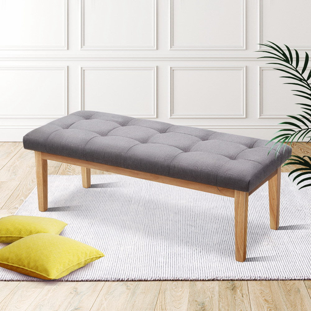 Artiss Bench Bedroom Benches Ottoman Upholstered Fabric Chair Foot Stool 120Cm