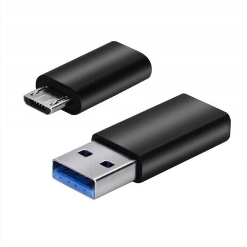 Usb 3.0 Male To Type C Female With Micro Adapter Black