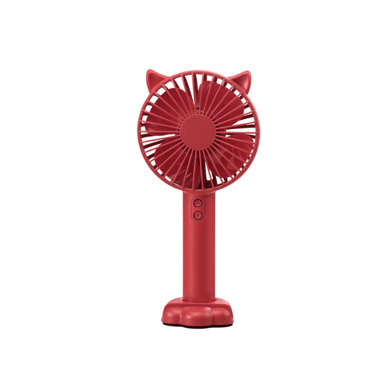 Usb Charged Handheld Mini Fan Nightlight With Mobile Bracket Red