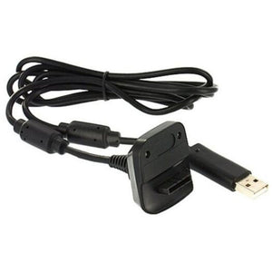 Usb Charger Play Charging Cable Cord For Xbox 360 Wireless Controller Black