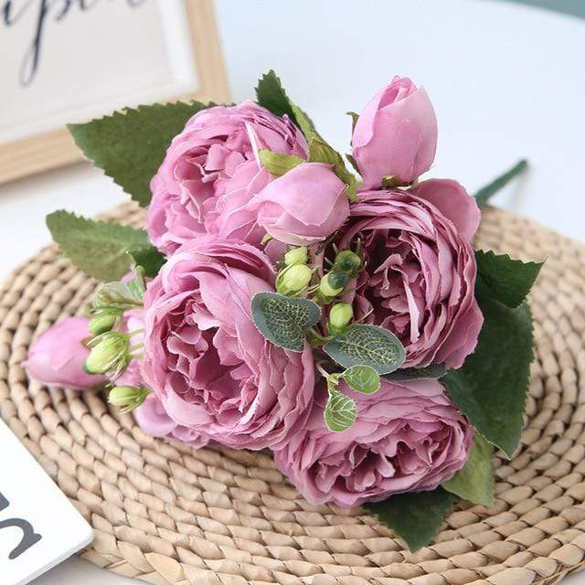 Colourful Peonies Artificial Flowers Home Decor