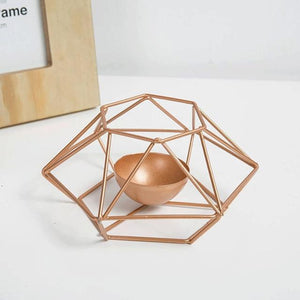 Metal Nordic Candle Holder In Gold Or Rose Home Decor Accessory