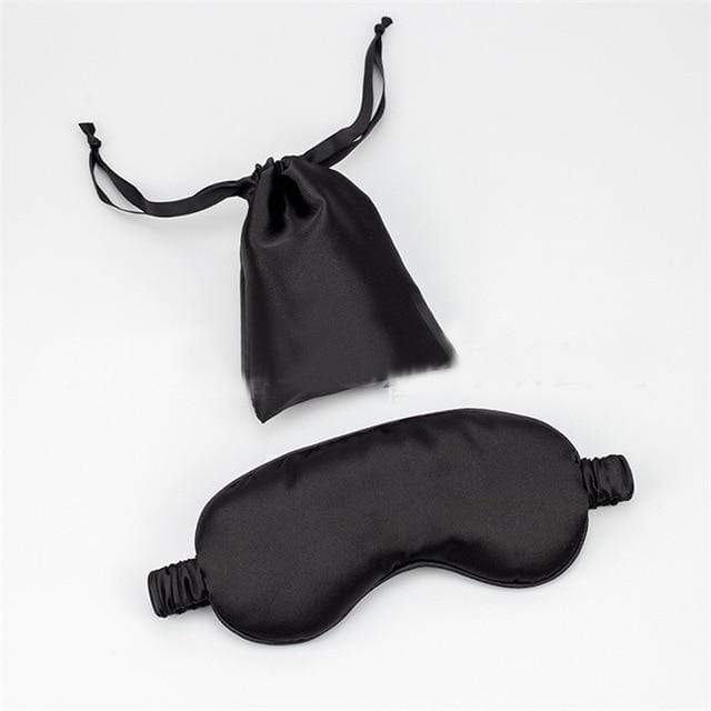 Black Or Pink Pure Silk Eye Mask Soft Sleeping Blindfold