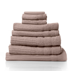 Royal Comfort Eden Egyptian Cotton 600Gsm 8 Piece Luxury Bath Towels Set - Rose