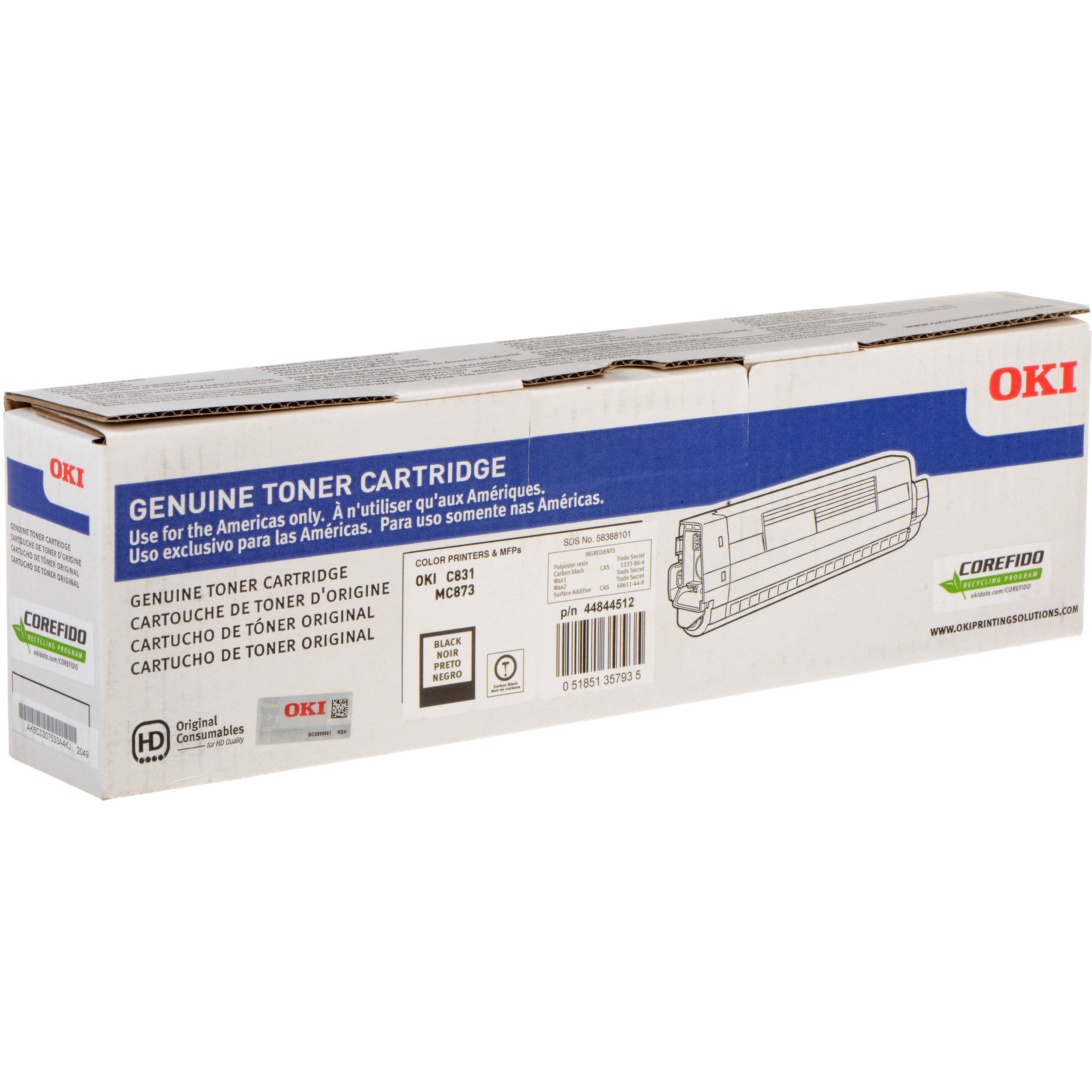 Oki C831n Black Toner