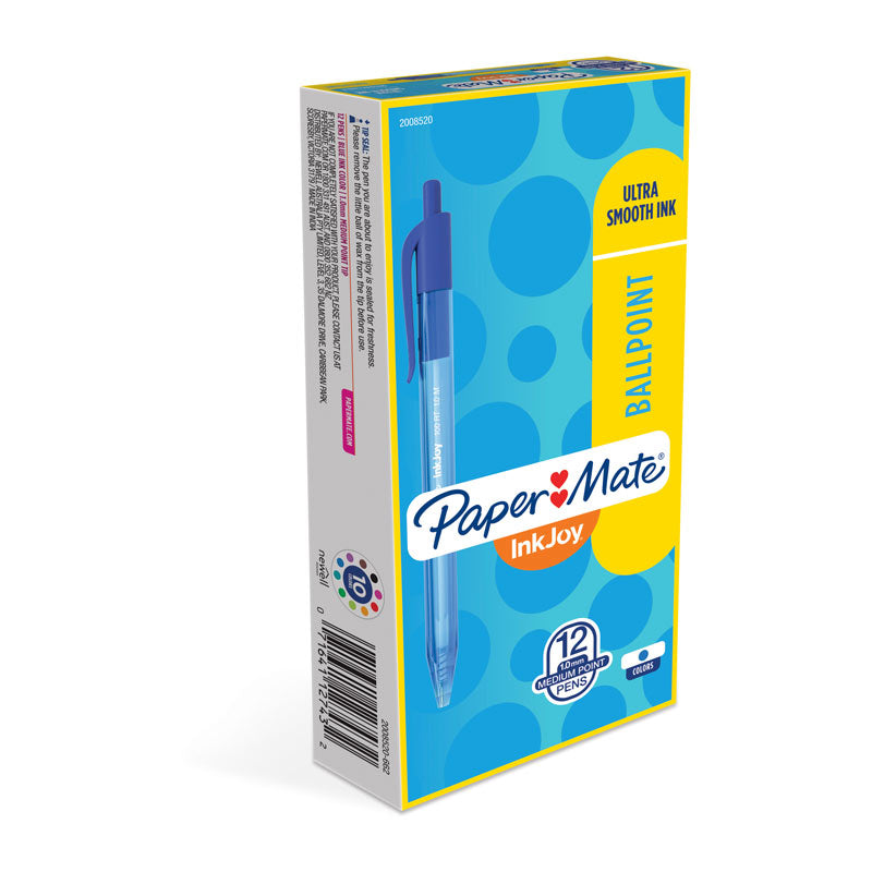 Paper Mate Inkjoy 100Rt Ball Pen Blue Box Of 12