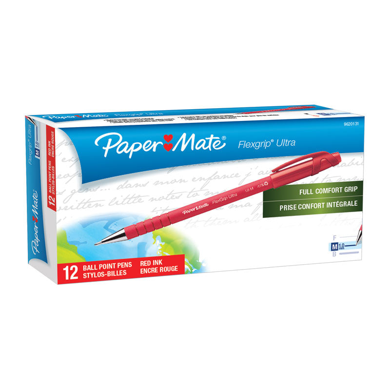 Paper Mate Flex Grip Ball Pen 1.0Mm Red Box Of 12