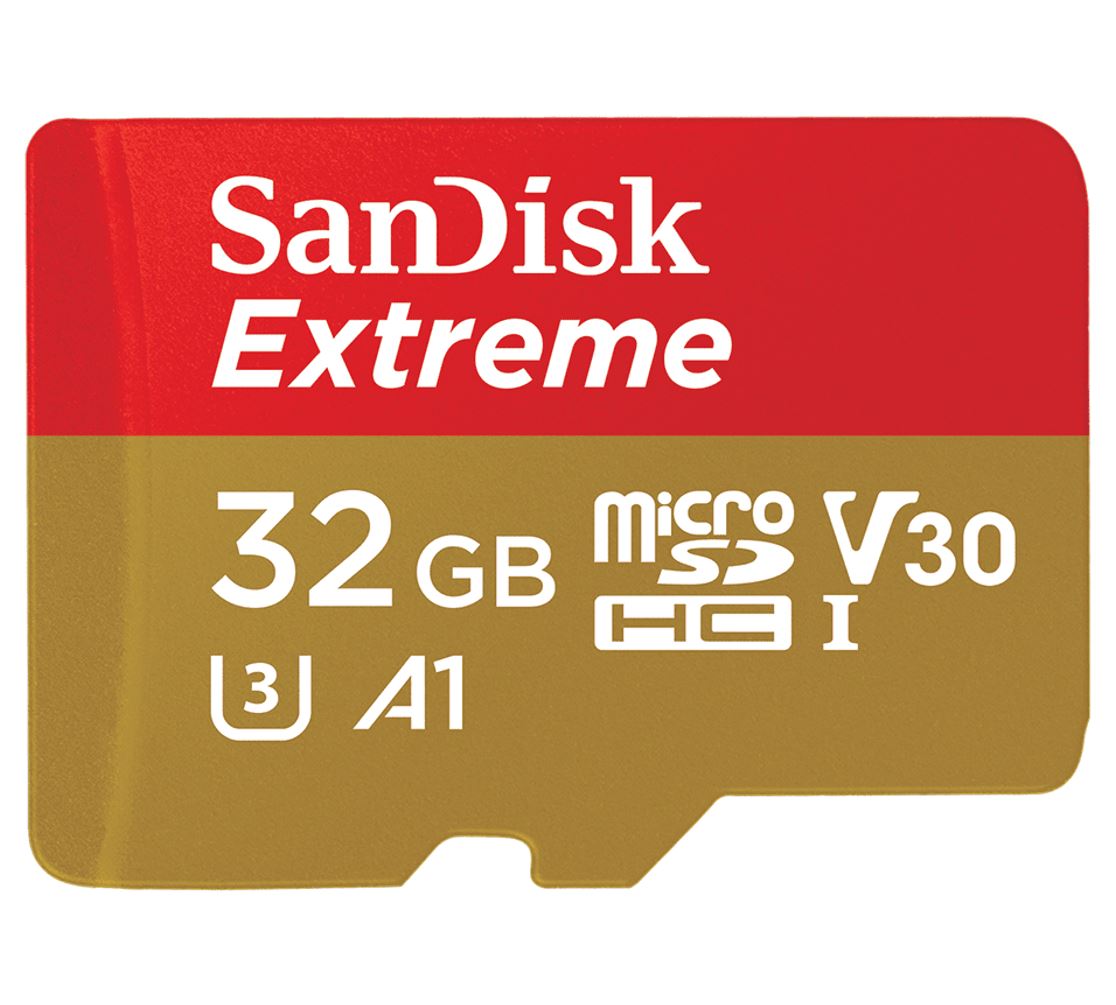 Sandisk 32Gb Extreme Microsd Sdhc Sqxaf V30 U3 C10 A1 Uhs-1 100Mb/S R 60Mb/S W 4X6 Adaptor Android Smartphone Action Cam