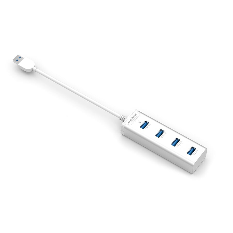 Mbeat Stick" 4-Port Usb 3.0 Hub Aluminium Portable Data Transfer Super Speed Adapter Ultrabook Macbook Surfacebook