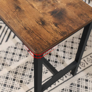 Set Of 2 Table Benches Industrial Style Durable Metal Frame 108 X 32.5 50 Cm Rustic Brown