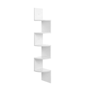 Corner Shelf 5-Tier Zigzag Wall Mount White