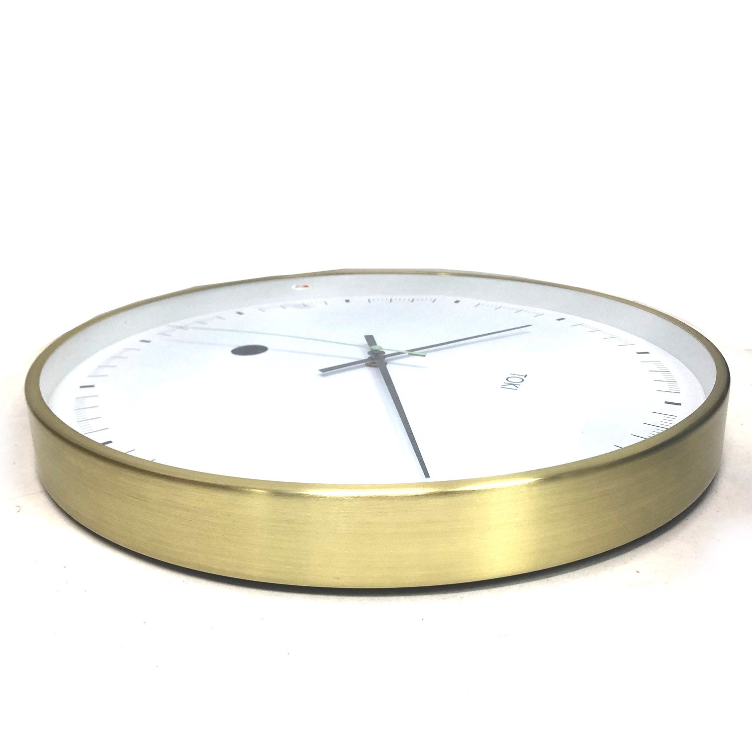 Toki Metta Brushed Gold Silent Sweep Second Wall Clock Date 40Cm