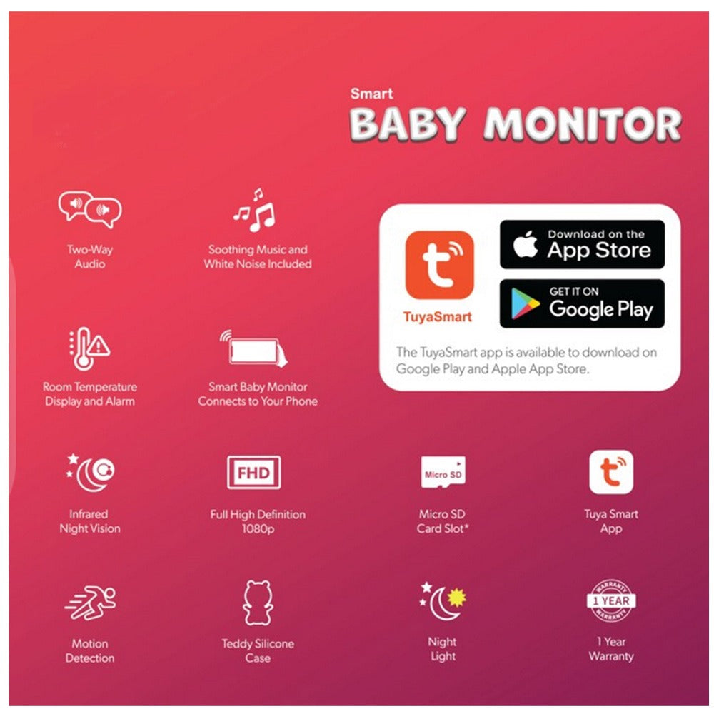 Dgtec New Teddy Smart Full Hd Baby Monitor Blue Ios Android App