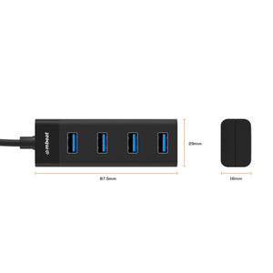 Mbeat 4-Port Usb 3.0 Hub Black