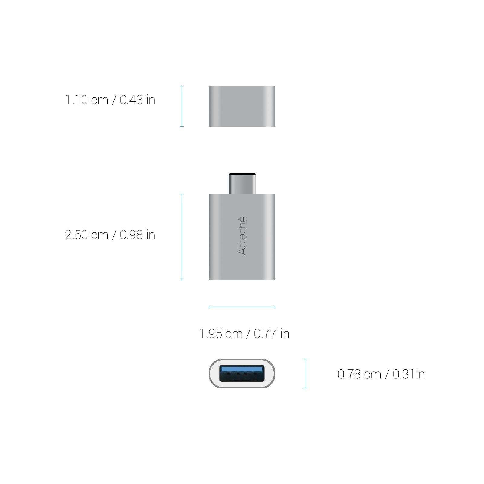 Mbeat Attache Aluminum Usb 3.1/3.0 To Type C Adaptor