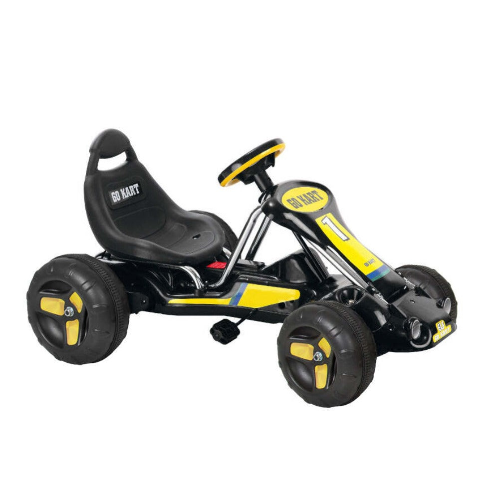 Pedal Powered Go-Kart For Children (Black) Ride & Steer/ 4-Wheel Vehicle