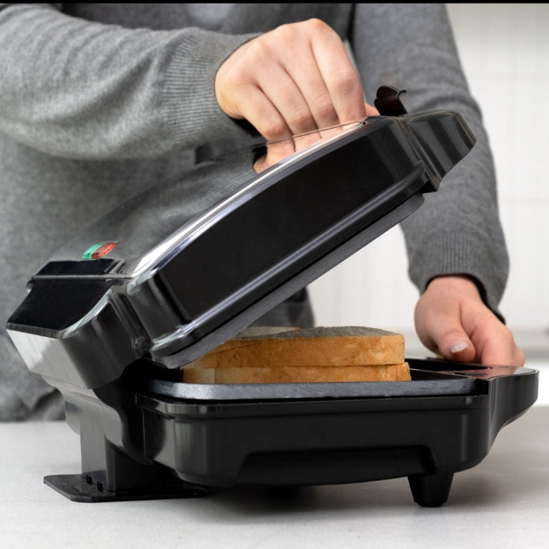 Sandwich Press W/ 3 Interchangeable Plates Incl Toasties & Waffles