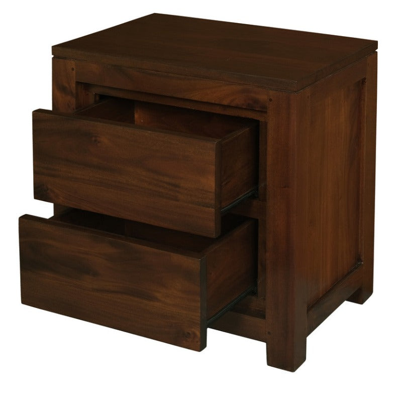 Amsterdam 2 Drawer Bedside Table (Mahogany)