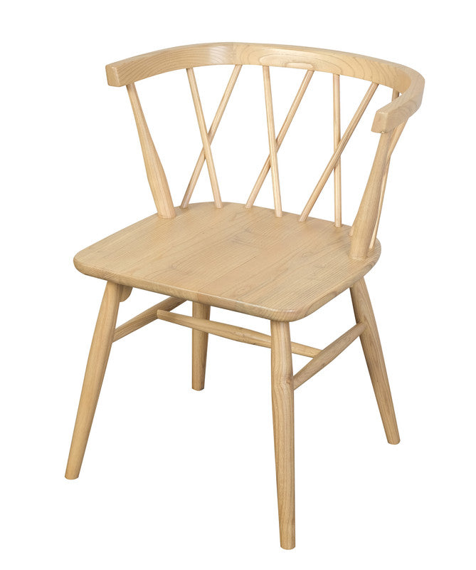 Sierra Cross Back Oak Chair - Set Of 2 (Natural)