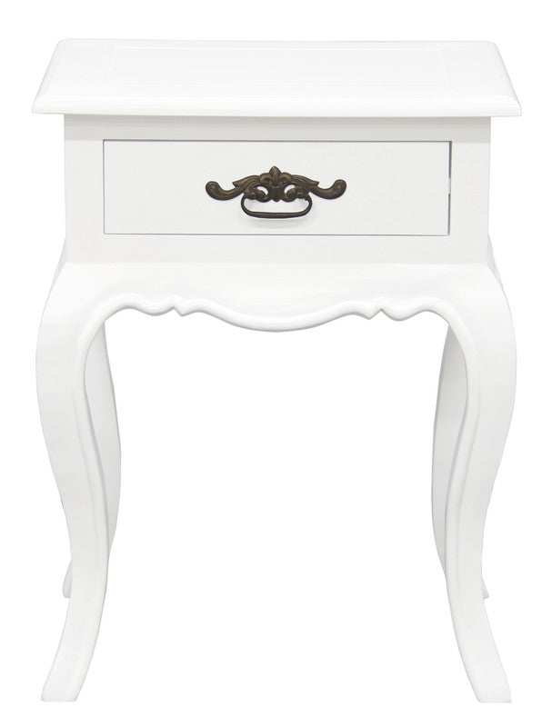 French Provincial 1 Drawer Lamp Table (Light Pecan)