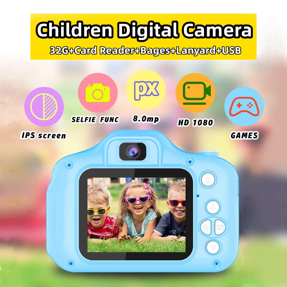 Mini Digital Children Camera Kids 2.0" Lcd Toy 32G Card Hd