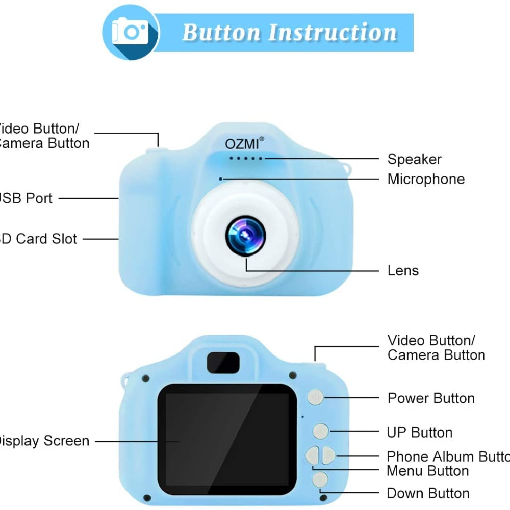 Mini Digital Children Camera Kids 2.0" Lcd Toy 32G Card Hd