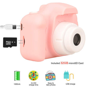 Mini Digital Children Camera Kids 2.0" Lcd Toy 32G Card Hd