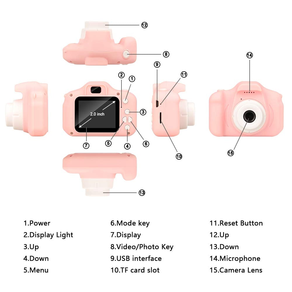 Mini Digital Children Camera Kids 2.0" Lcd Toy 32G Card Hd