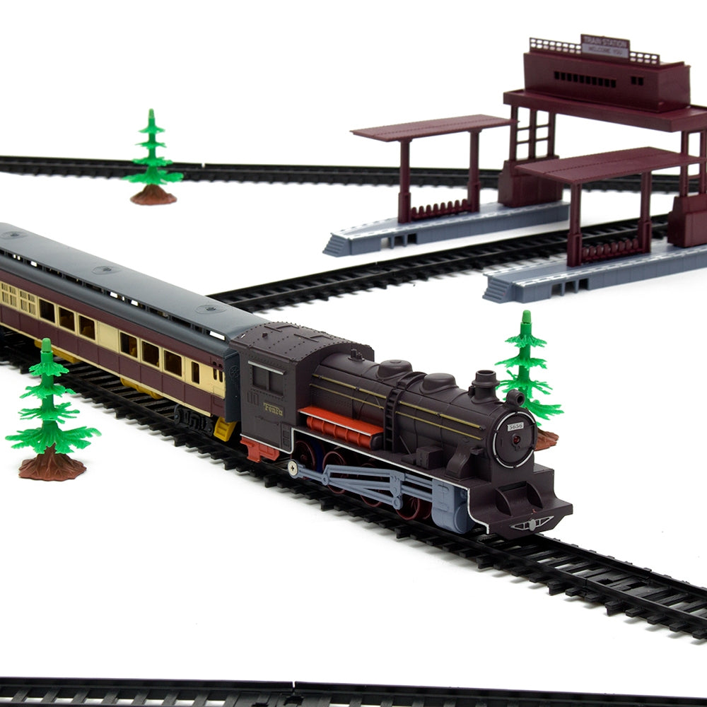 Electric Large Classic Train Set Rail Track Carriages Kids Vehicle Toy Gift