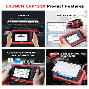 Launch Crp123x Car Scanner Obd2 Code Reader Abs Srs Engine Diagnostic Tool