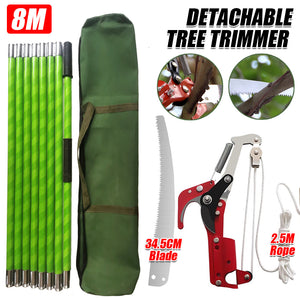 8M Detachable Pole Pruning Saw Tree Trimmer Shearing Portable Storage Bag