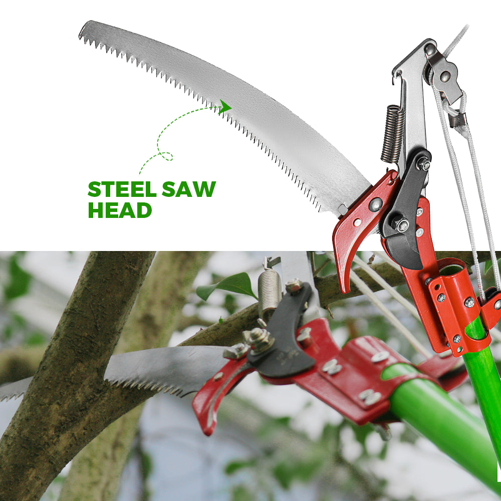 8M Detachable Pole Pruning Saw Tree Trimmer Shearing Portable Storage Bag