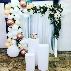 3Pcs Display Stand Round Cylinder Pedestal W/ Balloon Set + Led Strip Wedding Au