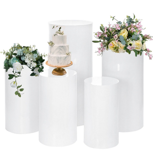 5Pcs Round Plinth Cylinder Display Stand Pedestal Wedding Party Shop Au