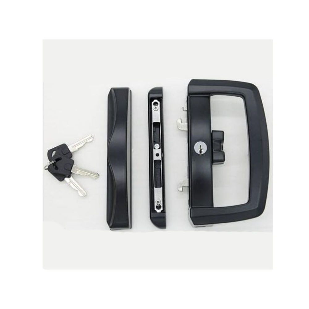 Inside And Outside Key Sliding Patio Door Alloy Lock Set With 3 Keys Pull Handle Entrance Glass