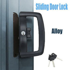 Inside And Outside Key Sliding Patio Door Alloy Lock Set With 3 Keys Pull Handle Entrance Glass