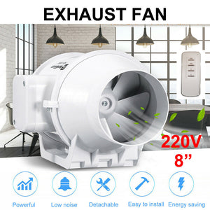 8" Inch Extractor Fan Remote Duct Hydroponic Air Circulation Exhaust Vent