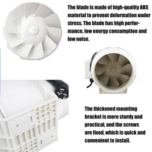 8" Inch Extractor Fan Remote Duct Hydroponic Air Circulation Exhaust Vent