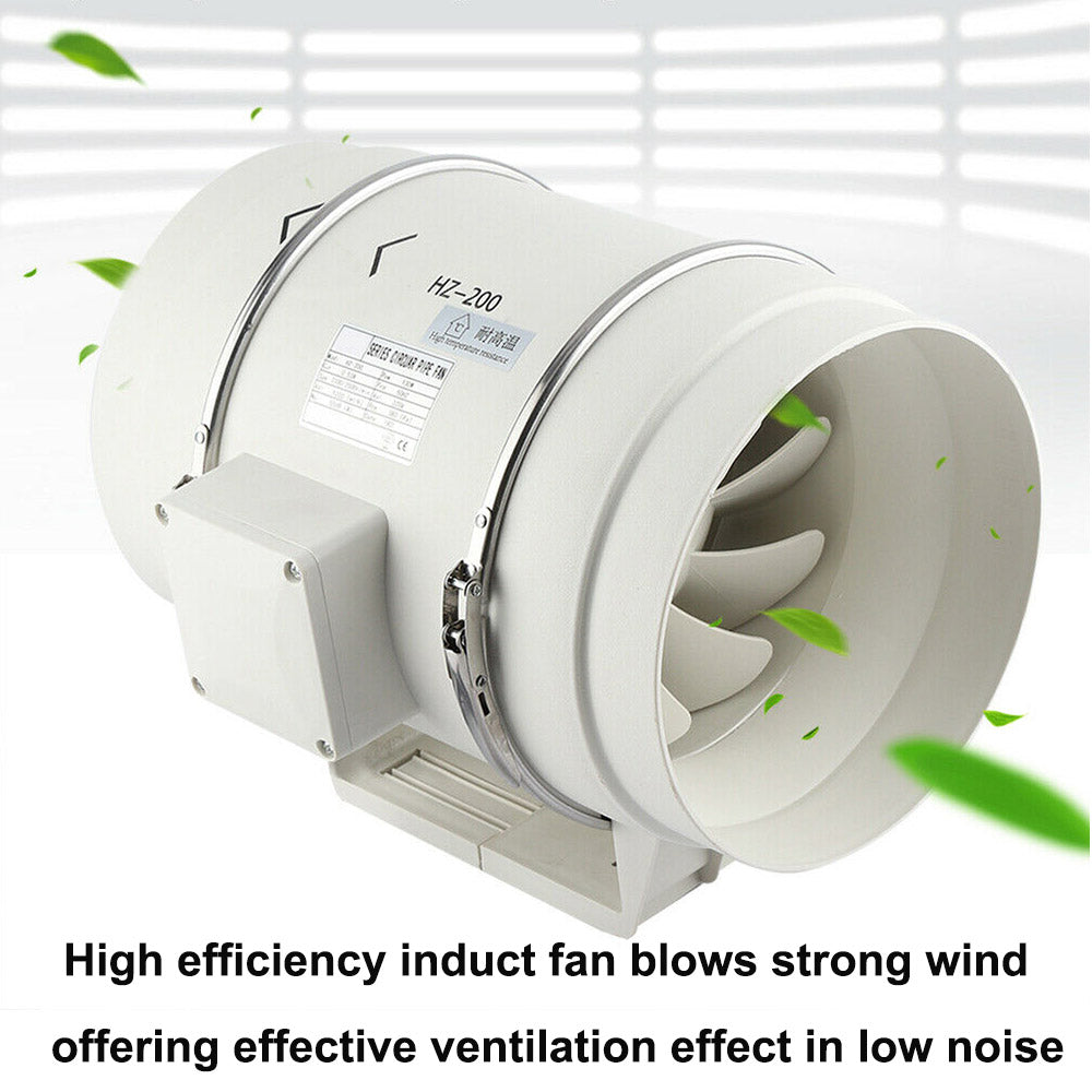 8" Inch Extractor Fan Remote Duct Hydroponic Air Circulation Exhaust Vent