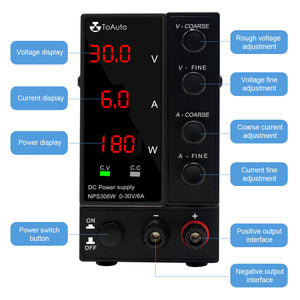 30V 6A Dc Bench Power Supply Precision Variable 4 Digital Adjustable Lab Test Au