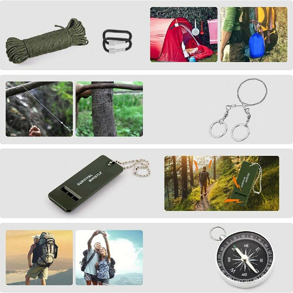 Tactical Emergency Survival Kit Outdoor Sports Hiking Camping Sos Tool Equipment