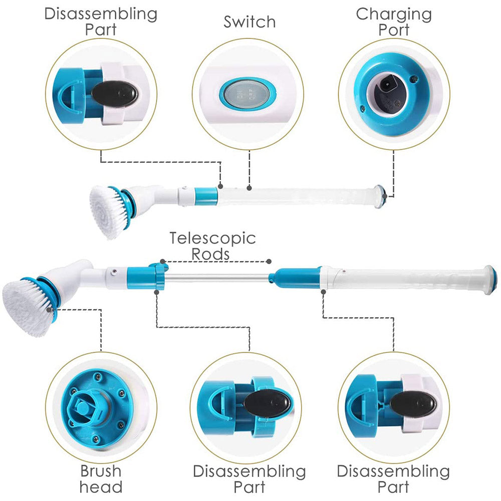 Electric Cordless Spin Scrubber Super Power Turbo Clean Brush