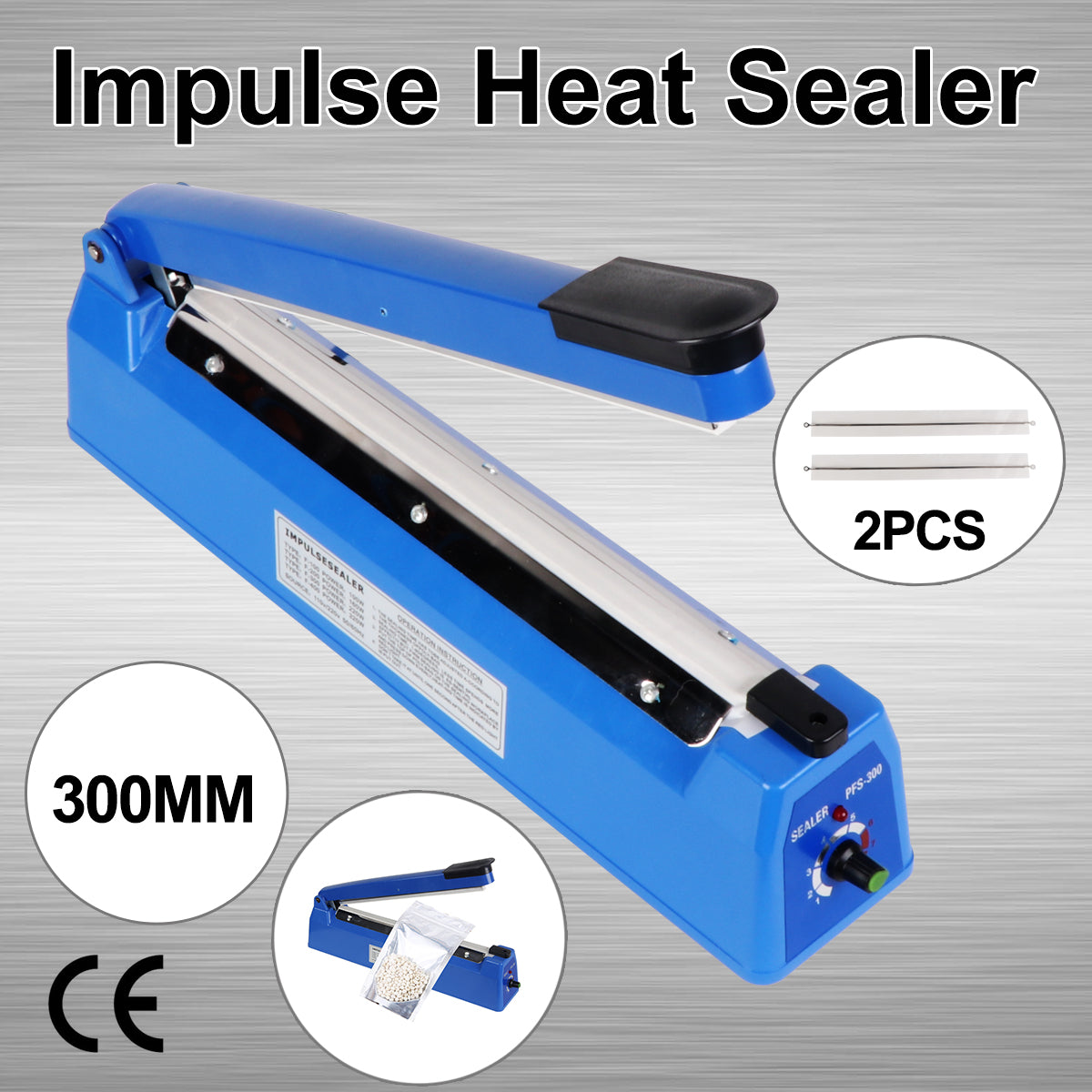 300Mm Impulse Heat Sealer Sealing Saa Machine Electric Plastic Poly Bag