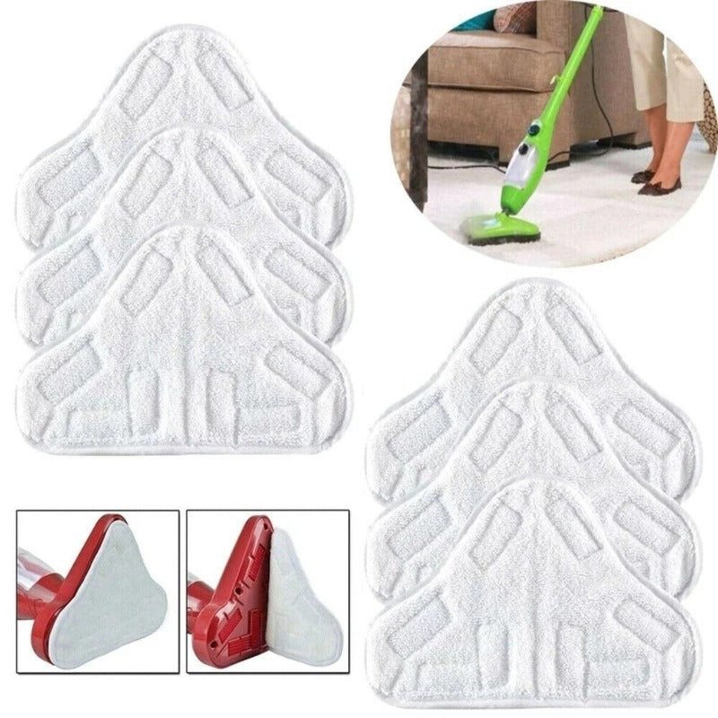 5Pcs Stick On White Washable Cleaning Pads Microfiber For X5 Steam Mop H20 H2o