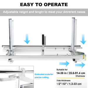 Chainsaw Mill For Saws 14"-36" Bar Furniture Making Wood Cutting Aluminum Steel