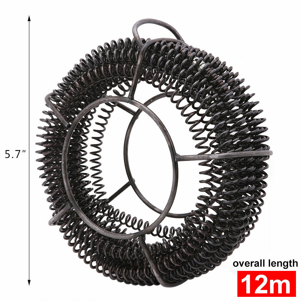 Plumber Drain Snake Pipe Metal Cleaner Pipeline Sewer 12M + 6 Drill Bit Tool Diy